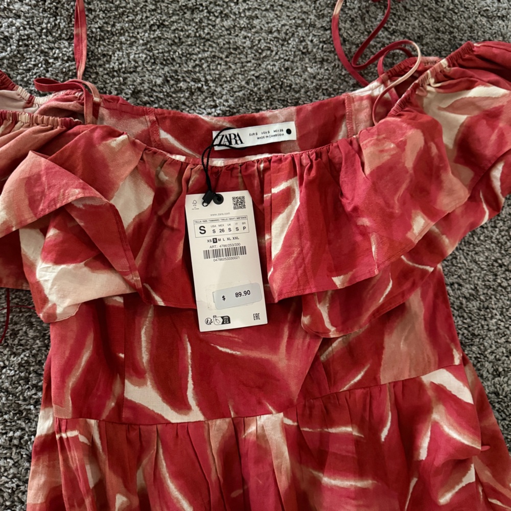 NWT Zara floral printed maxi/midi dress size S - Picture 5 of 8